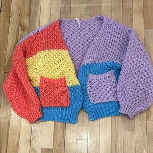 Dreamers Multicolor Knit Sweater - Purple, Red, Yellow, Blue